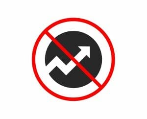 No or Stop. Chart icon. Report graph or Sales growth sign in circle. Analysis and Statistics data symbol.